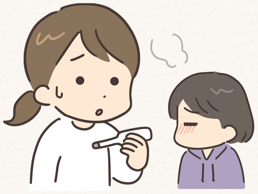 子どもの発熱に焦る母親