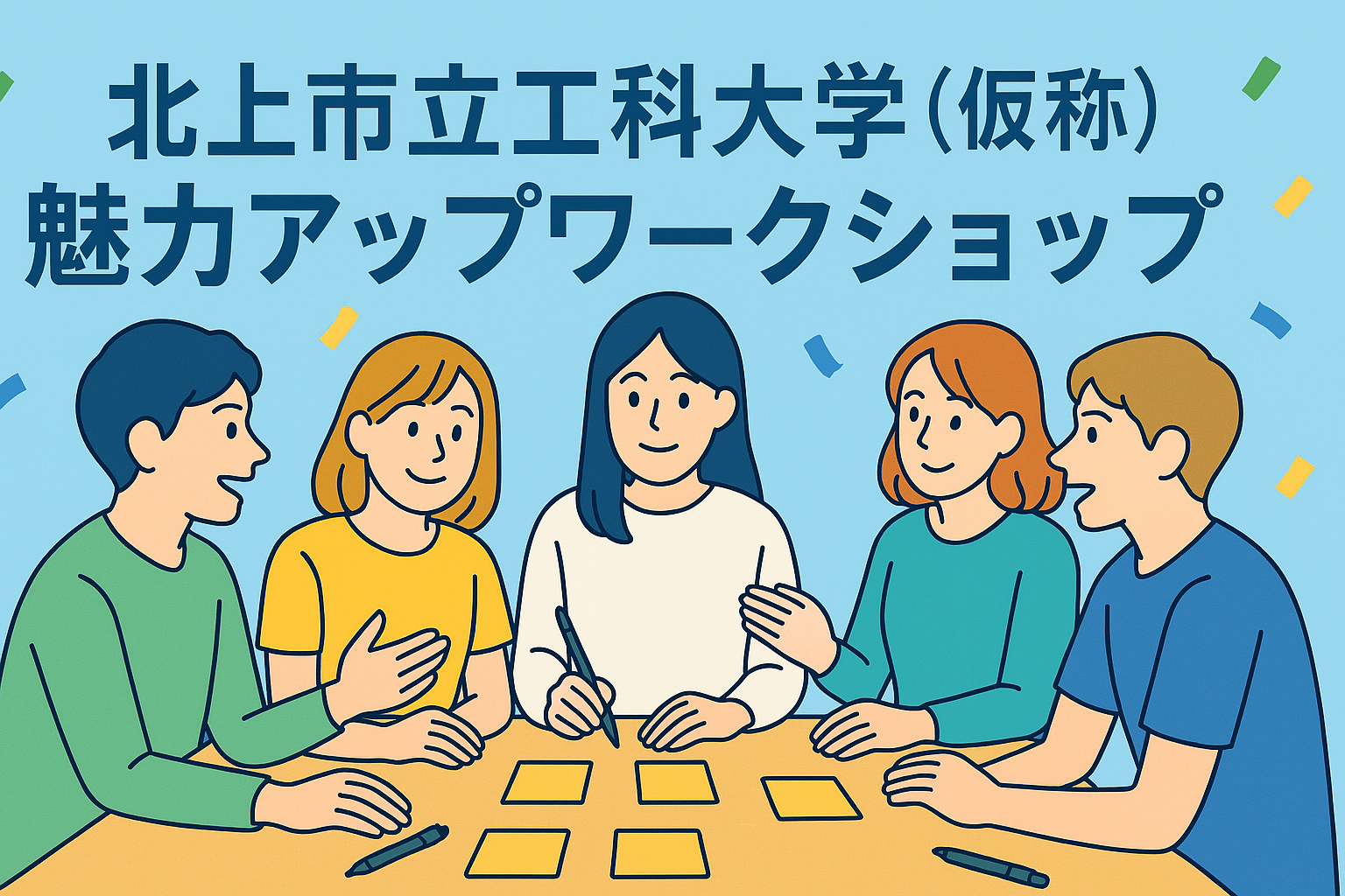 ワークショップ風景のイラスト