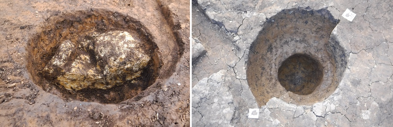 野田1遺跡 粘土、ろくろ出土状況