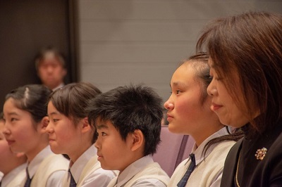 菊池亜佑部長は先生方や家族、地域の応援があったおかげと、感謝のあいさつをしました。