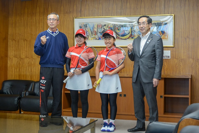 北上ジュニアソフトテニススポ少全国大会へ意欲