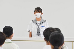 生徒代表のあいさつ