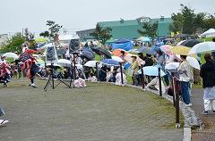 谷地鬼剣舞や台笠などの芸能公演が行われました