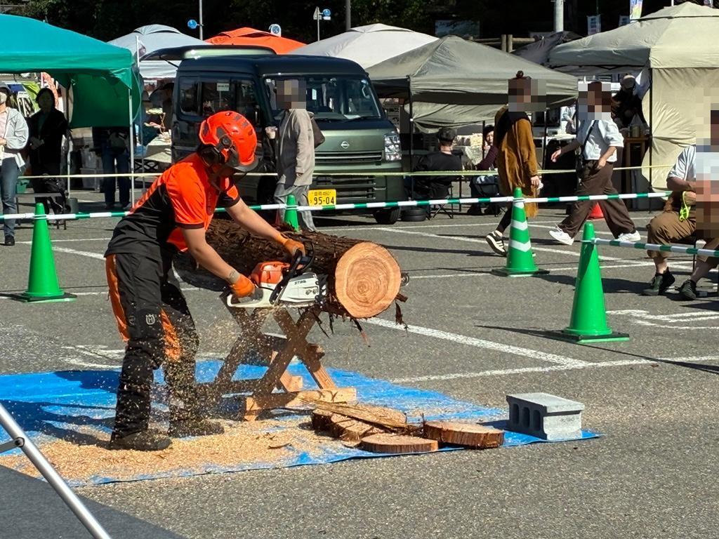 チェーンソー実演