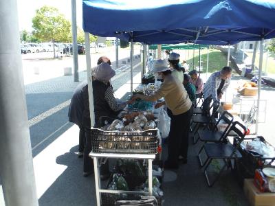 野菜を販売している様子