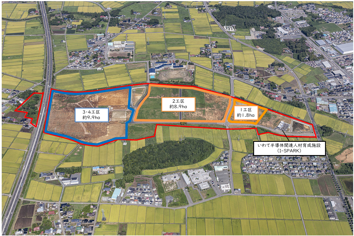 北上北部産業業務団地航空写真