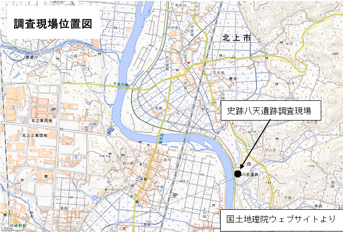 八天遺跡　現地説明会現場地図