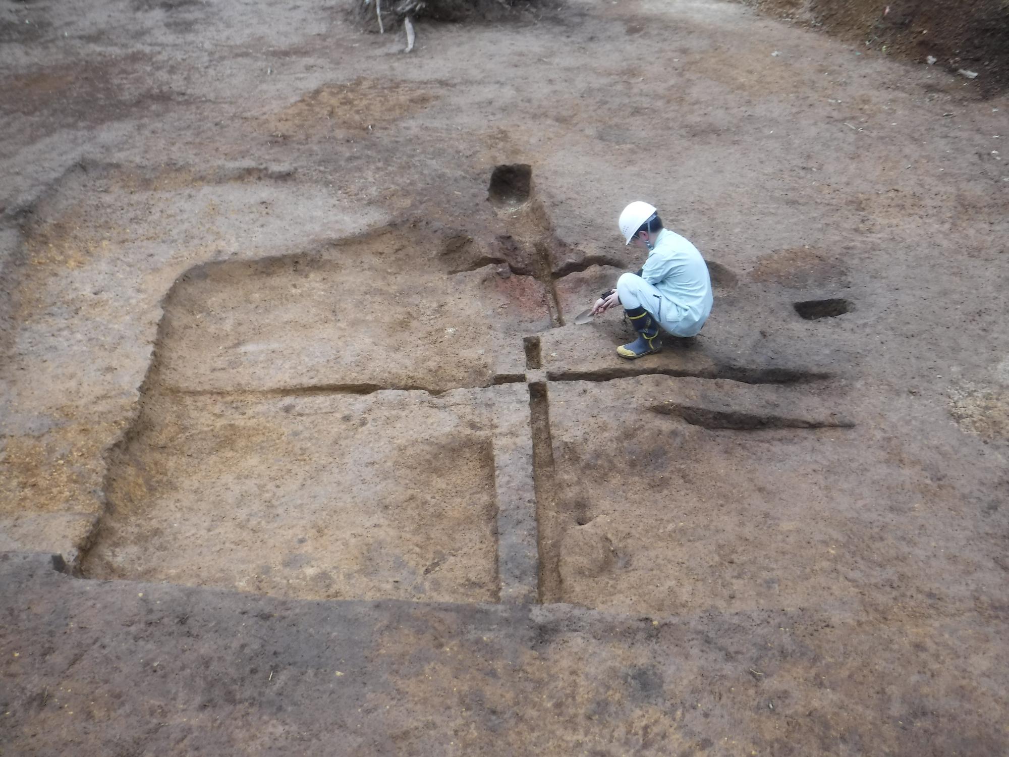 平安時代の竪穴住居跡、完掘状況（南から）
