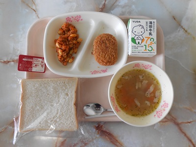 6月12日の給食（写真は中学校の量）